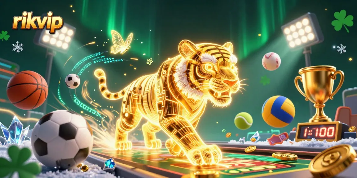 Experience thrilling gaming at Rikvip with a dynamic digital casino scene filled with energy and excitement.
